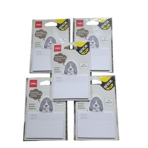 *4A Sticky notes dog detail 5 pack set 25 sheets each new